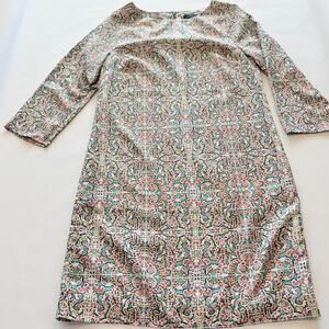 The Limited Women’s Lined Paisley Satin Shift Dress XS Tall